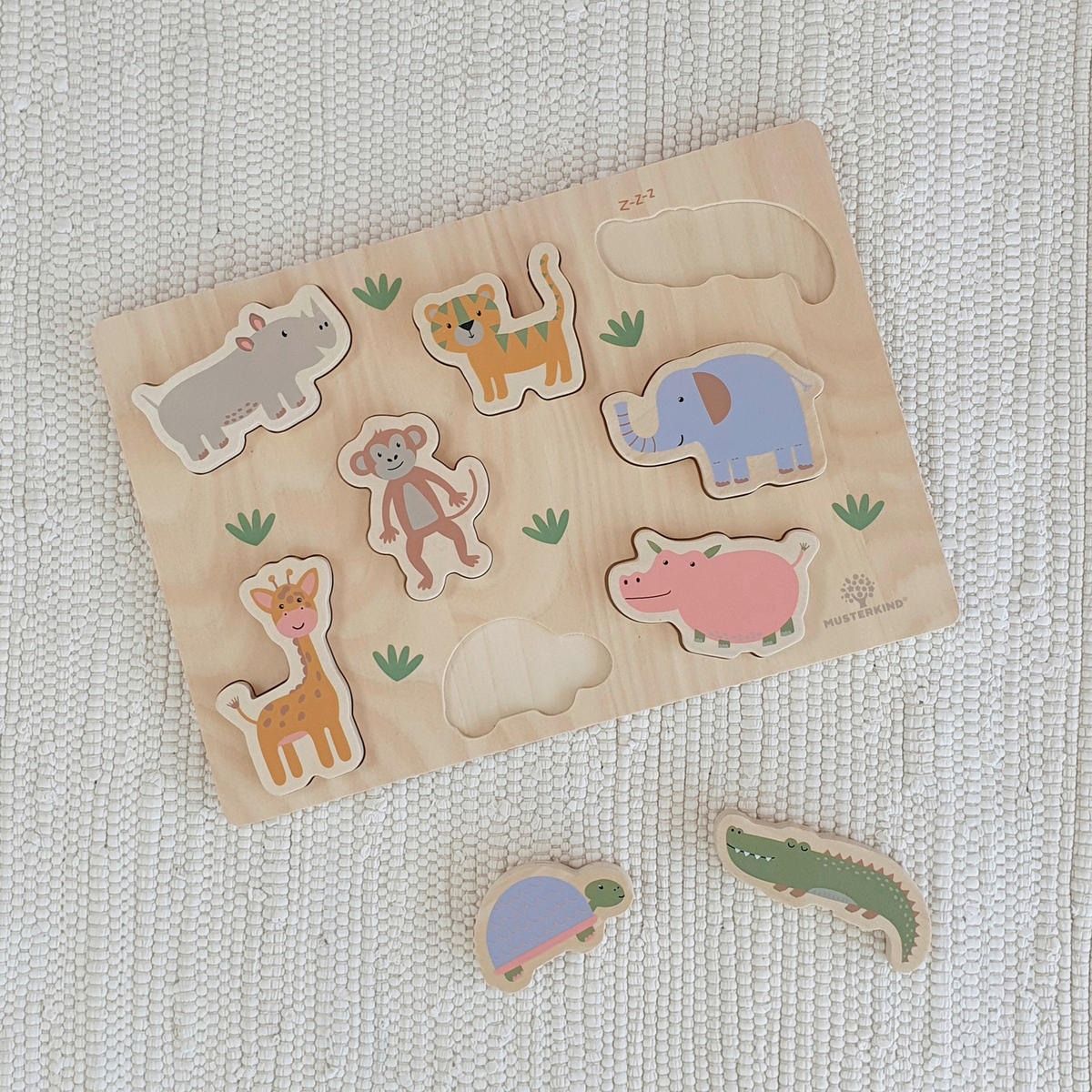 MOTORIKSPIEL ABELIA-SAFARI - Naturfarben, Basics, Holz/Textil (42/32/32cm) - MUSTERKIND