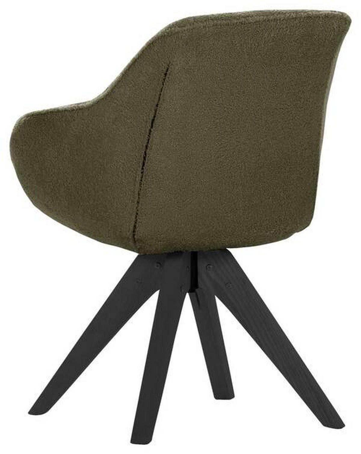 ARMLEHNSTUHL  in Bouclé, Teddystoff  - Dunkelgrün/Schwarz, Design, Holz/Textil (60/83/65cm) - Landscape
