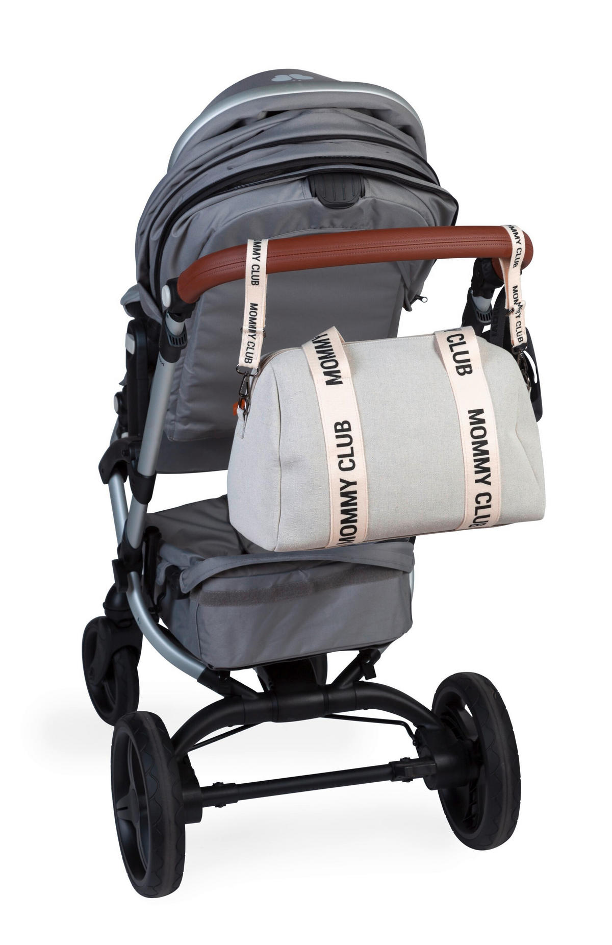 WICKELTASCHE Mommy Club Signature off white Canvas  - Creme/Weiß, KONVENTIONELL, Kunststoff/Textil (38/21/27cm) - Childhome