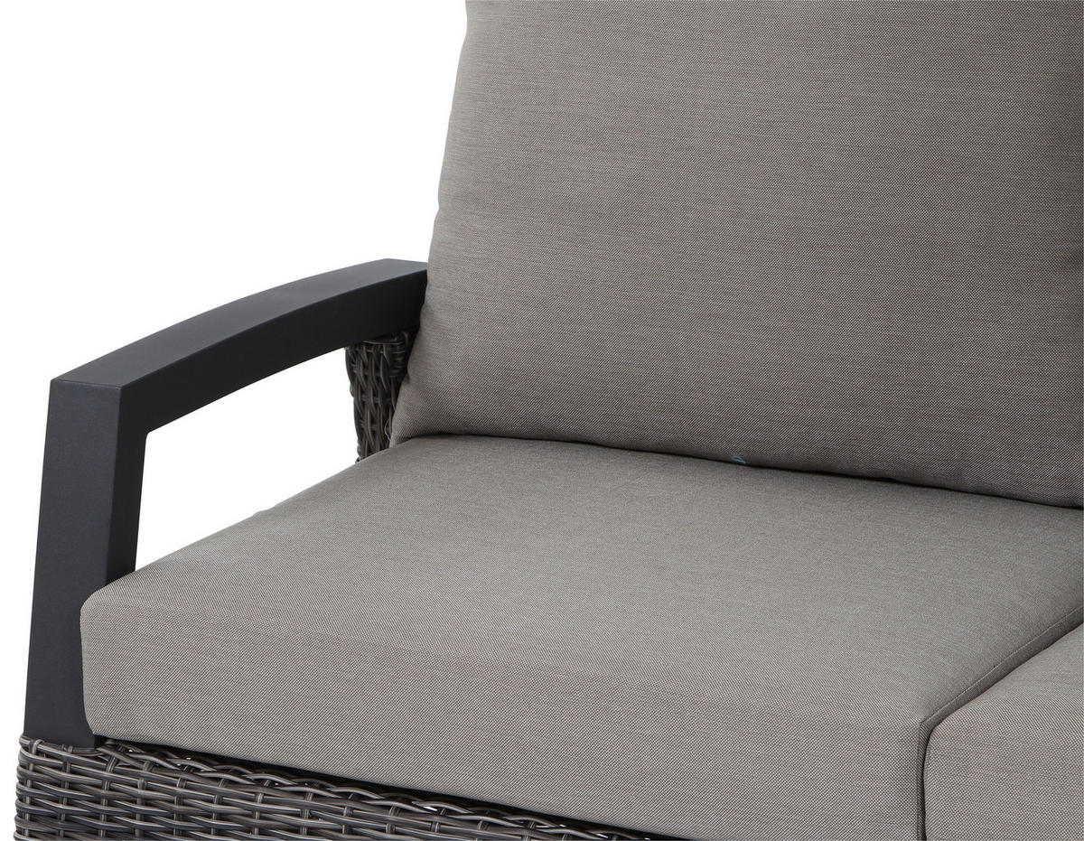 LOUNGEGARNITUR 5-teilig   83/103/160 cm Aluminium  - Grau, Basics, Keramik/Kunststoff (83/103/160cm) - Siena Garden