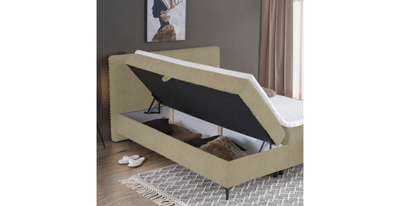 BOXBETT 160/200 cm in Beige - Beige/Schwarz, Design, Holz/Holzwerkstoff (160/200cm) - Xora