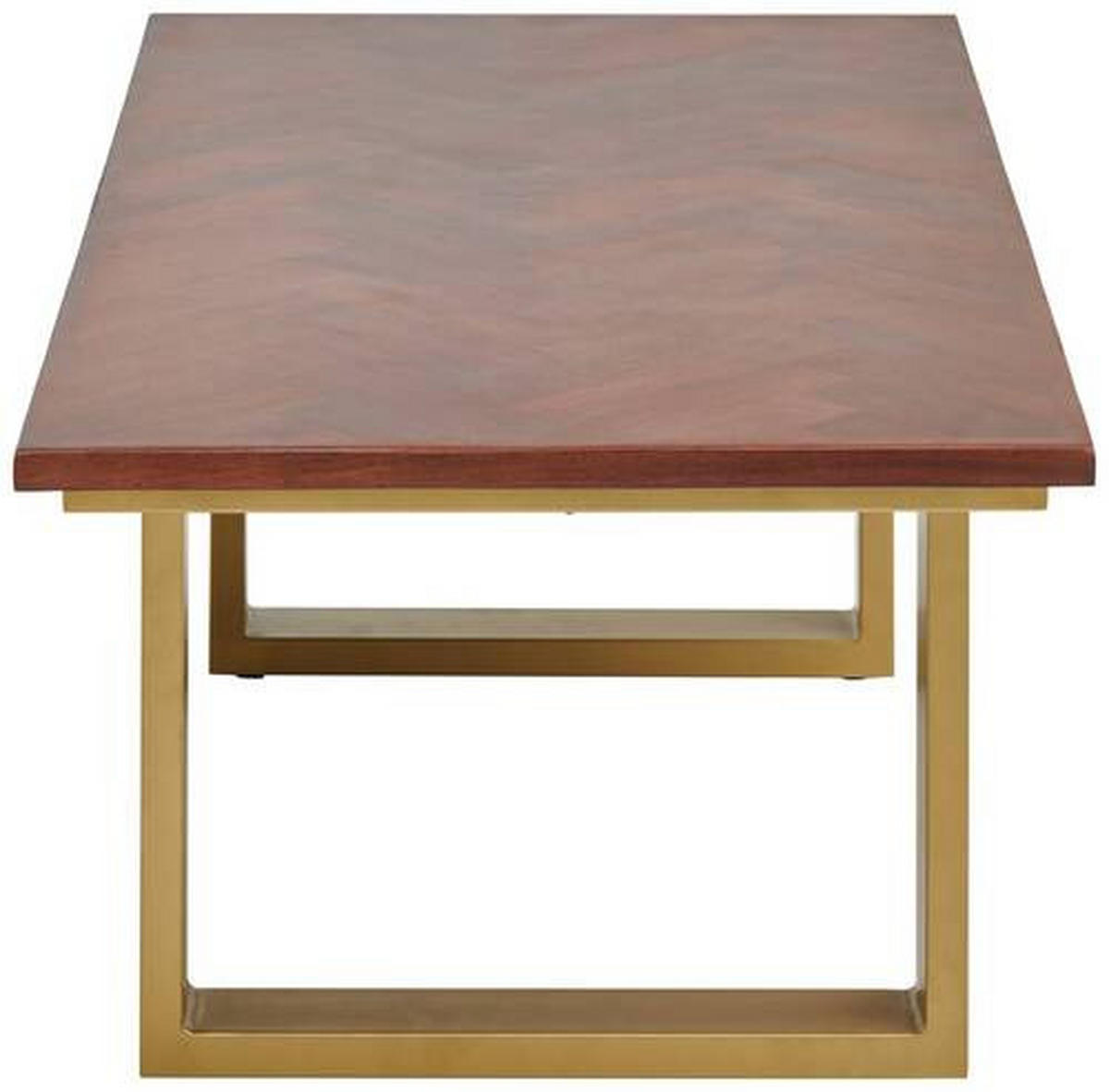 KONFERENČNÝ STOLÍK, zlatá, farba vlašského orecha, drevo, kov, 120/40/60 cm - zlatá/farba vlašského orecha, Design, kov/drevo (120/40/60cm) - MID.YOU