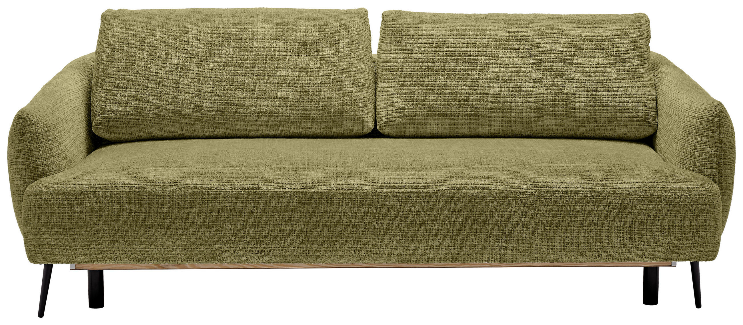 SCHLAFSOFA Chenille Olivgrün  - Schwarz/Olivgrün, KONVENTIONELL, Textil/Metall (228/75/98cm) - Carryhome