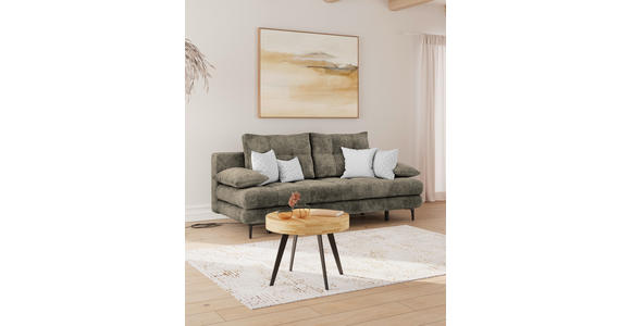 SCHLAFSOFA  mit Liegefunktion, Schlafen auf Sitzhöhe, Rücken echt Chenille Mokka  - Schwarz/Mokka, KONVENTIONELL, Textil/Metall (203/94/96cm) - Carryhome