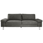 3-SITZER-SOFA in Mikrofaser Braun  - Chromfarben/Beige, Design, Textil/Metall (234/86/97cm) - Hom`in