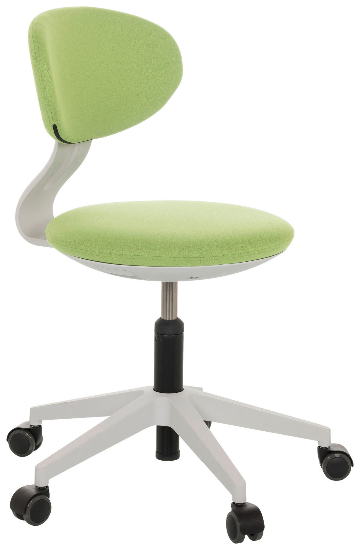 OTOČNÁ ŽIDLE PRO MLÁDEŽ, zelená - bílá/šedá, Basics, textil/plast (42/66-87/52cm) - MID.YOU