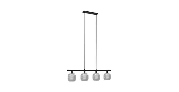 HÄNGELEUCHTE Asellus 100/15/150 cm  - Schwarz/Weiß, Basics, Glas/Metall (100/15/150cm) - Novel