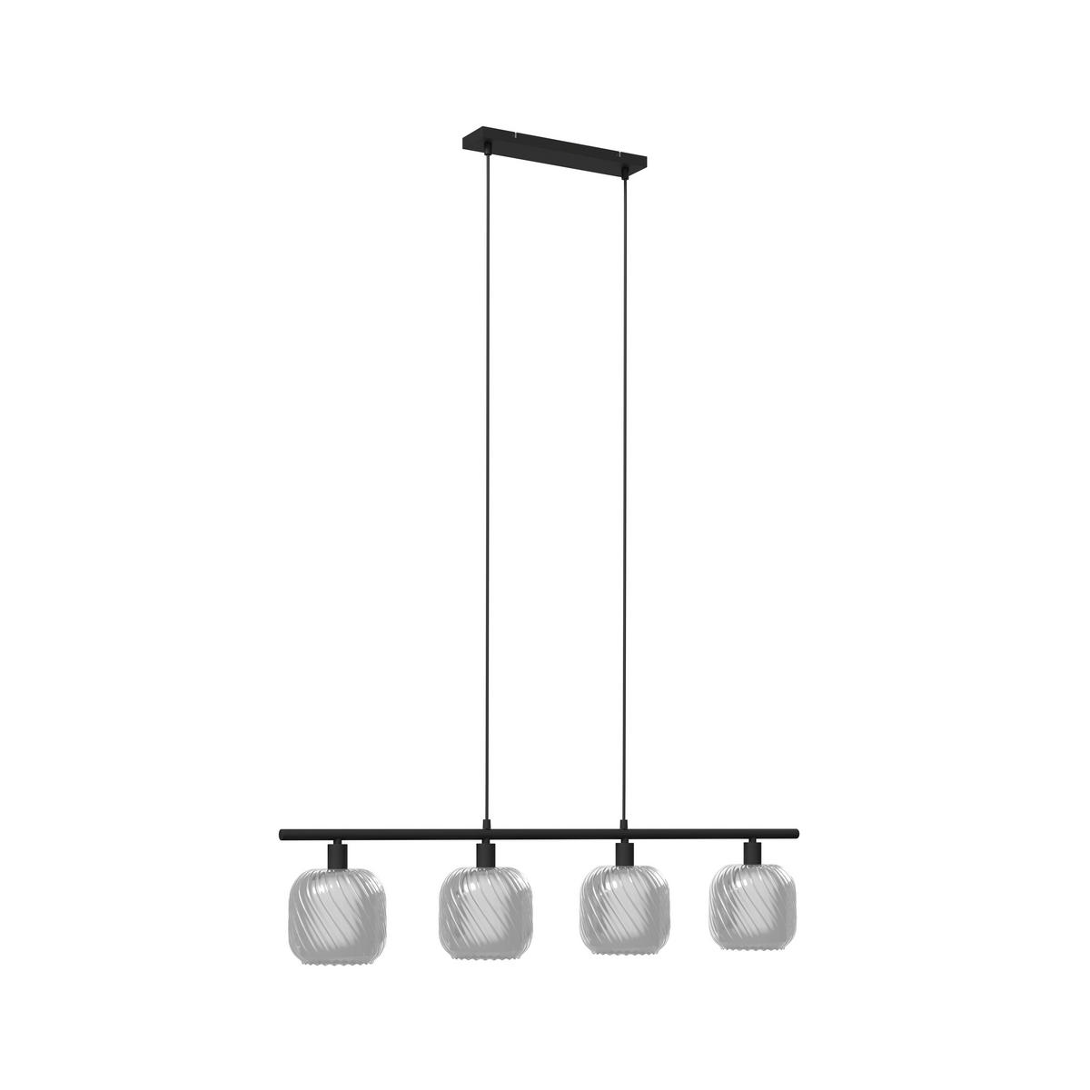 HÄNGLAMPA Asellus 100/15/150 cm  - vit/svart, Basics, metall/glas (100/15/150cm) - Novel