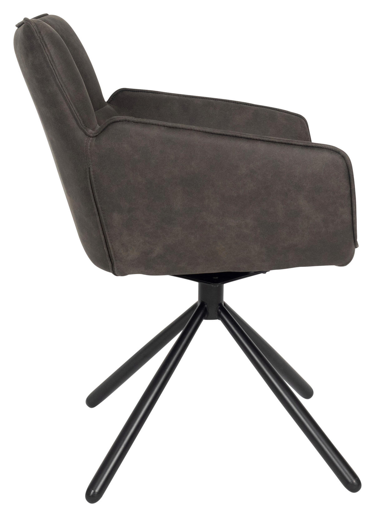 ARMLEHNSTUHL  in Mikrofaser  - Schwarz/Grau, Design, Textil/Metall (60/84/65cm) - SetOne by Musterring