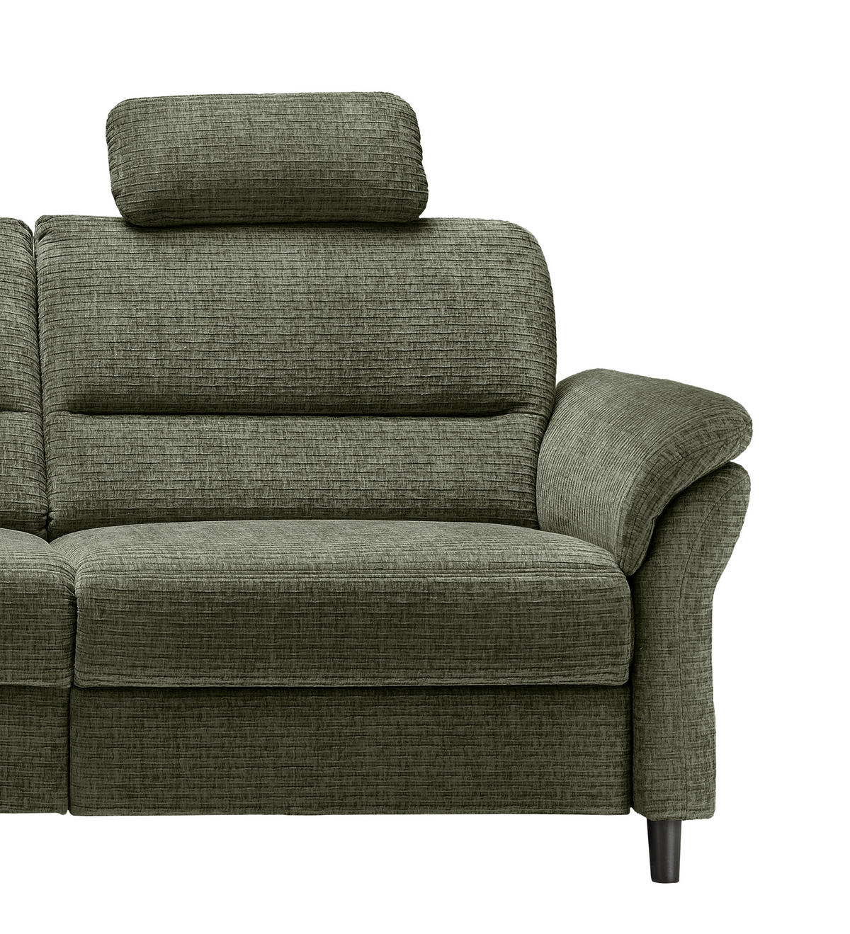 ECKSOFA in Mikrofaser Olivgrün  - Schwarz/Olivgrün, Modern, Holz/Textil (190/266cm) - Livetastic