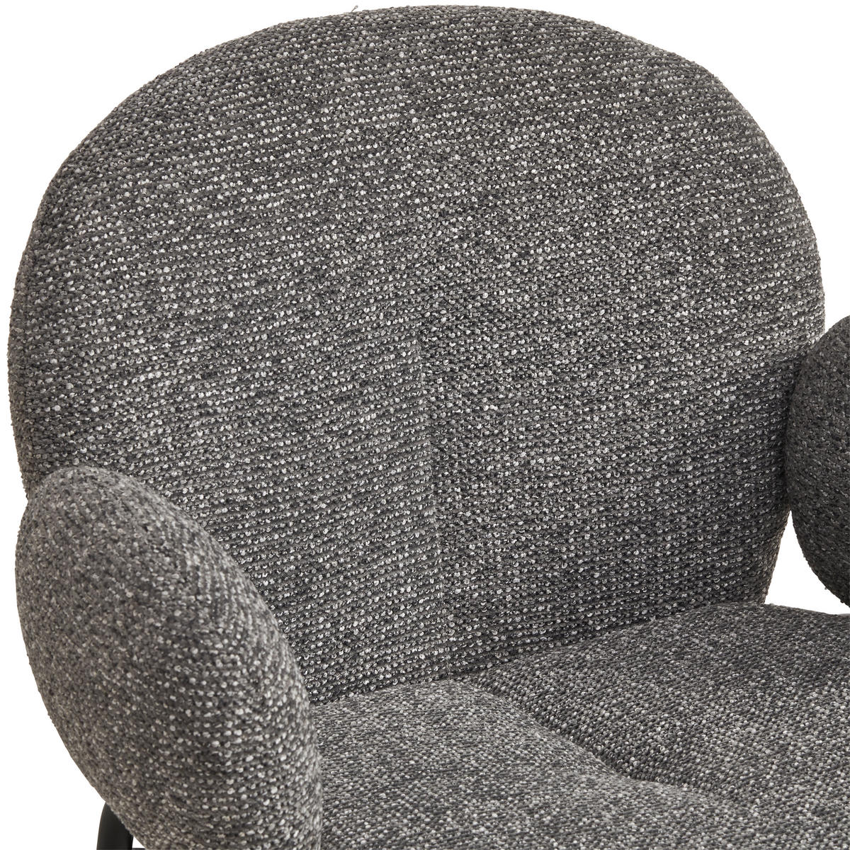 ARMLEHNSTUHL  in Eisen Leinenoptik  - Dunkelgrau/Schwarz, MODERN, Textil/Metall (60/81/61cm) - MID.YOU
