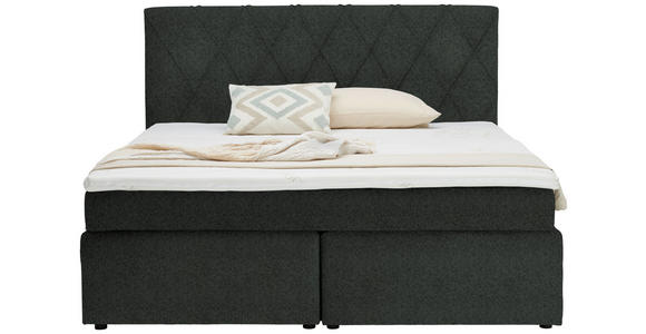 BOXSPRINGBETT 180/200 cm in Grau - Schwarz/Grau, Design, Kunststoff/Textil (180/200cm) - Xora