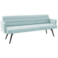 SITZBANK in Textil Hellblau  - Schwarz/Hellblau, Design, Textil/Metall (216/86/68cm) - Dieter Knoll