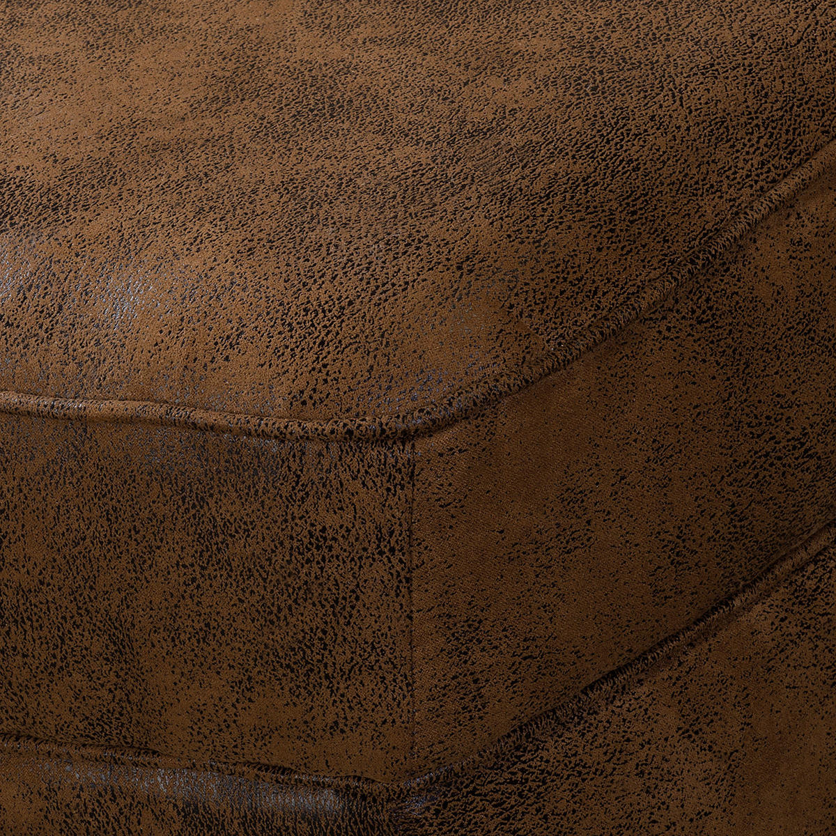 RÉCAMIERE Lederlook Braun  - Braun, Design, Holz/Textil (185/93/75cm) - Livetastic