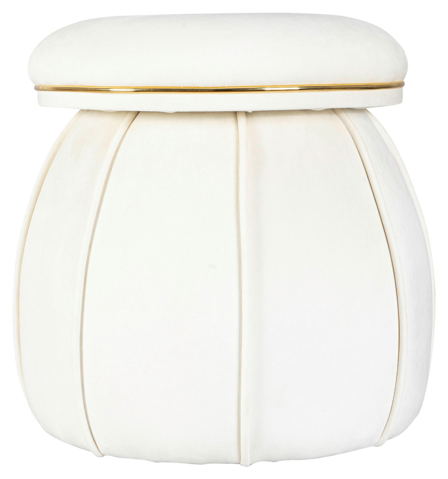 HOCKER in Textil Goldfarben, Beige  - Beige/Goldfarben, Design, Textil (51,5/55cm) - Kayoom