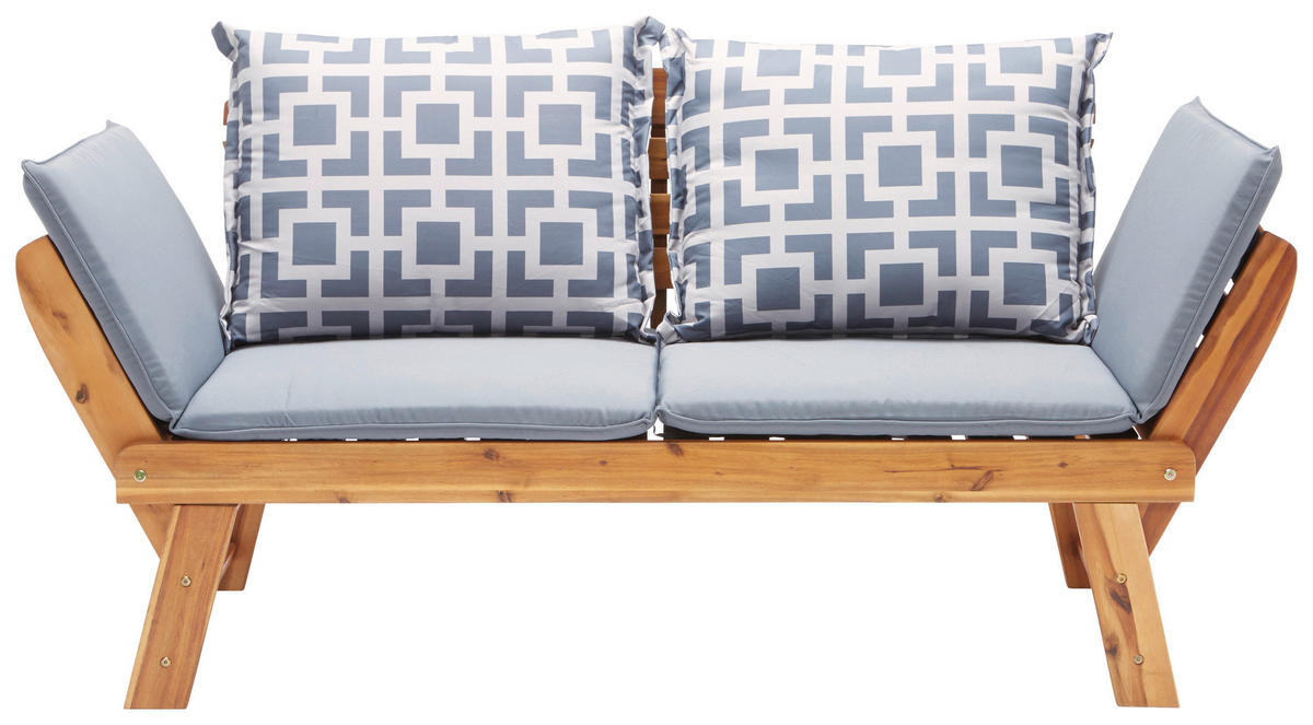 GARTENBANK 75/190/67 cm Akazie   - Grau/Akaziefarben, Design, Holz/Textil (75/190/67cm) - Ambia Garden