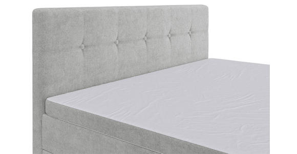 BOXSPRINGBETT 160/200 cm  in Hellgrau  - Hellgrau/Schwarz, KONVENTIONELL, Kunststoff/Textil (160/200cm) - Carryhome