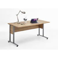 SCHREIBTISCH 160/80/75 cm  in Alteiche  - Alteiche/Alufarben, MODERN, Holzwerkstoff/Metall (160/80/75cm) - Carryhome