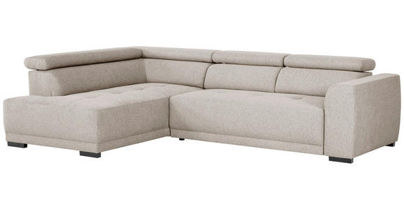 ECKSOFA Greige Struktur - Greige/Schwarz, Design, Kunststoff/Textil (205/284cm) - Xora