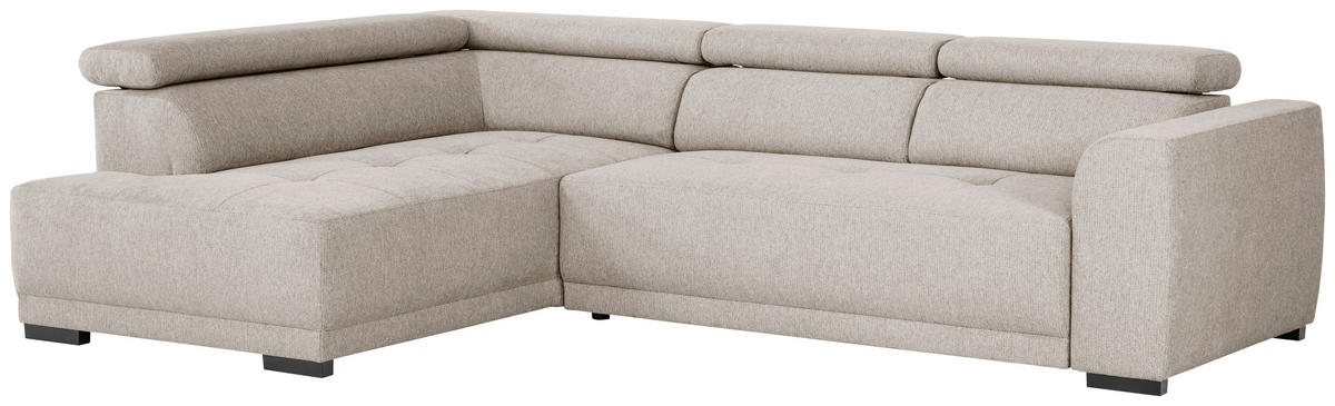 ECKSOFA in Struktur Greige  - Greige/Schwarz, Design, Kunststoff/Textil (205/284cm) - Xora