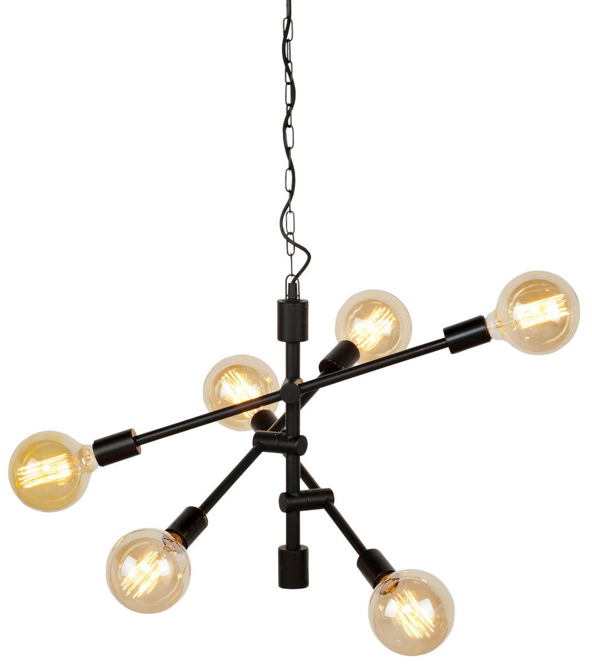 HÄNGELEUCHTE Nashville 76/248 cm   - Schwarz, Design, Metall (76/248cm) - It's about Romi