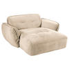 XXL-SESSEL in Chenille Creme  - Creme/Schwarz, Modern, Kunststoff/Textil (182/87/184cm) - Trendmanufaktur