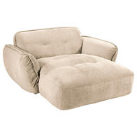 XXL-SESSEL in Chenille Creme  - Creme/Schwarz, Modern, Kunststoff/Textil (182/87/184cm) - Trendmanufaktur