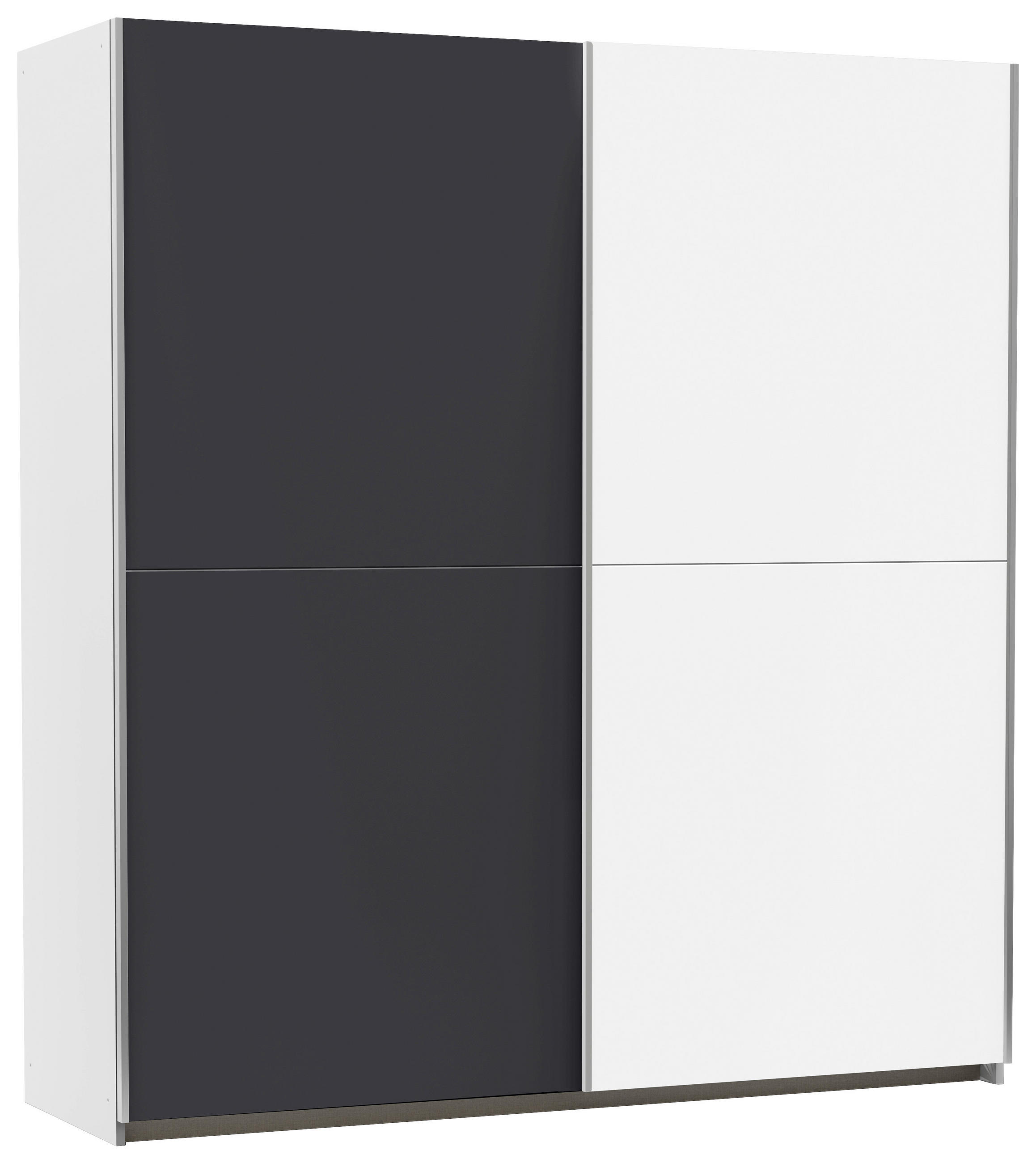 ORMAR S KLIZNIM VRATIMA bijela, tamno siva   - bijela/tamno siva, Design, drvni materijal (175/191/59cm) - Xora