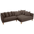 ECKSOFA  in Chenille Braun  276/162 cm  - Buchefarben/Braun, KONVENTIONELL, Holz/Textil (276/162cm) - Carryhome