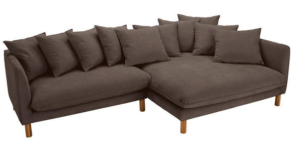 ECKSOFA  in Chenille Braun  276/162 cm  - Buchefarben/Braun, KONVENTIONELL, Holz/Textil (276/162cm) - Carryhome