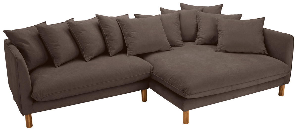 ECKSOFA Braun Chenille  - Buchefarben/Braun, KONVENTIONELL, Holz/Textil (276/162cm) - Carryhome
