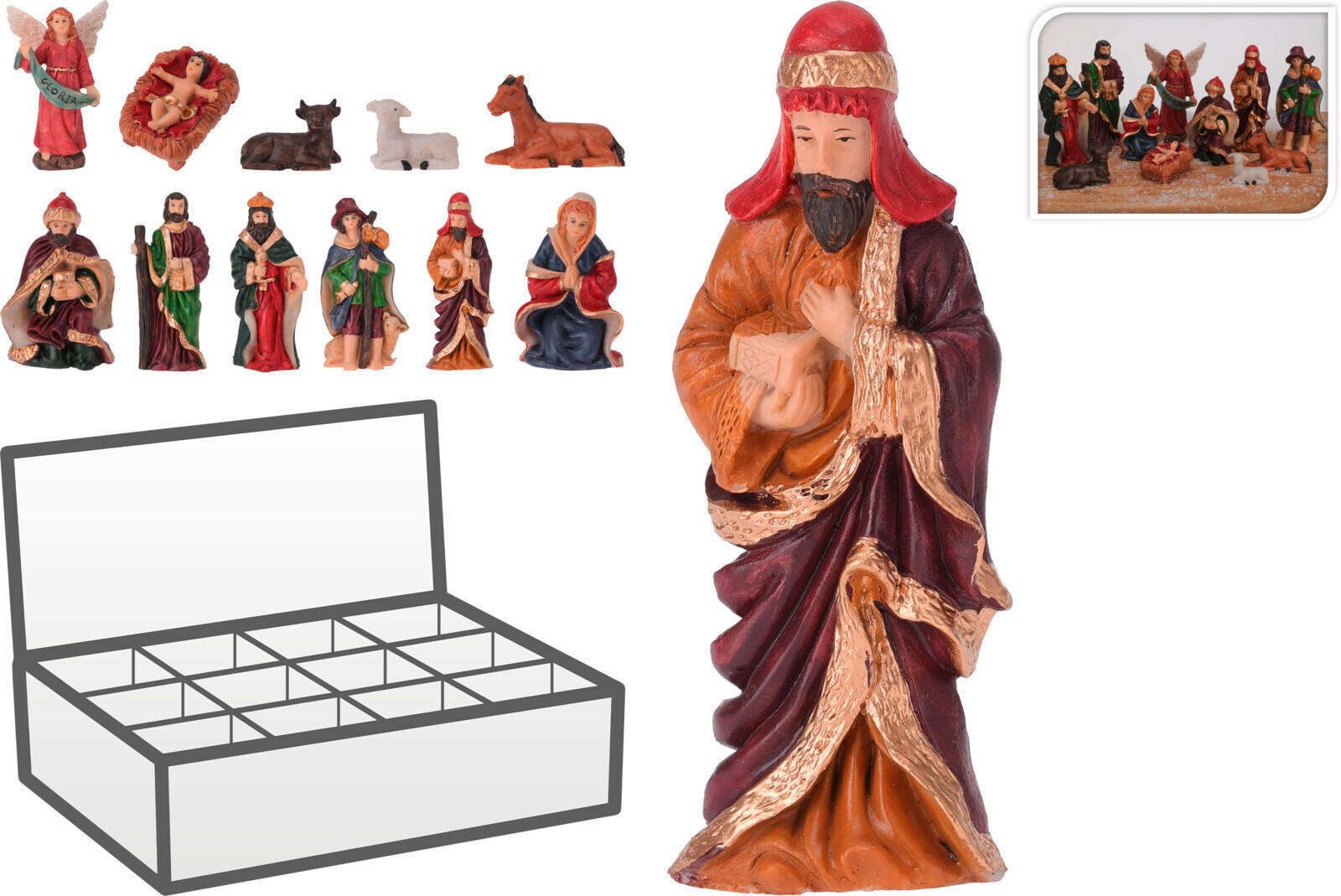 KRIPPENFIGUREN-SET - Multicolor, LIFESTYLE, Kunststoff (10cm)