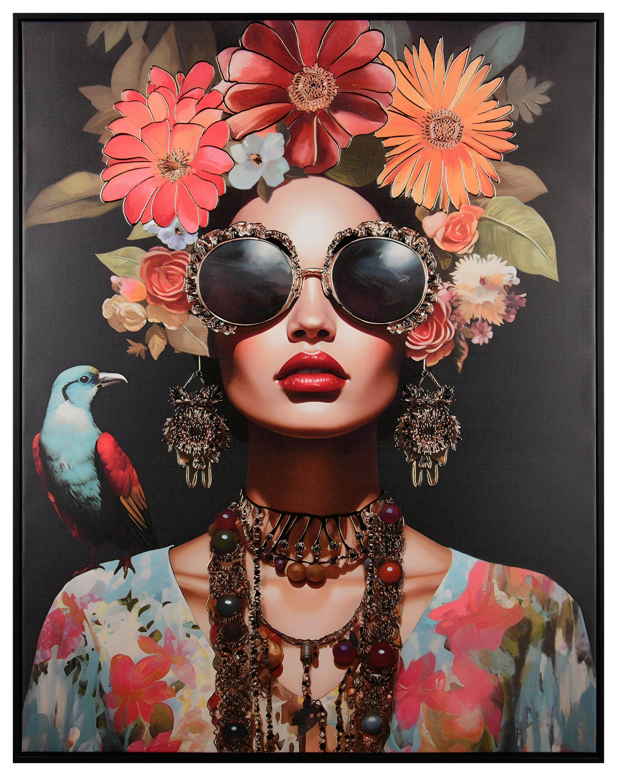 BILD Frauen 80/100 cm  - Multicolor/Schwarz, Design, Kunststoff/Textil (80/100cm)
