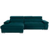 ECKSOFA in Velours Dunkelgrün  - Dunkelgrün/Silberfarben, Design, Holz/Textil (183/292cm) - Livetastic
