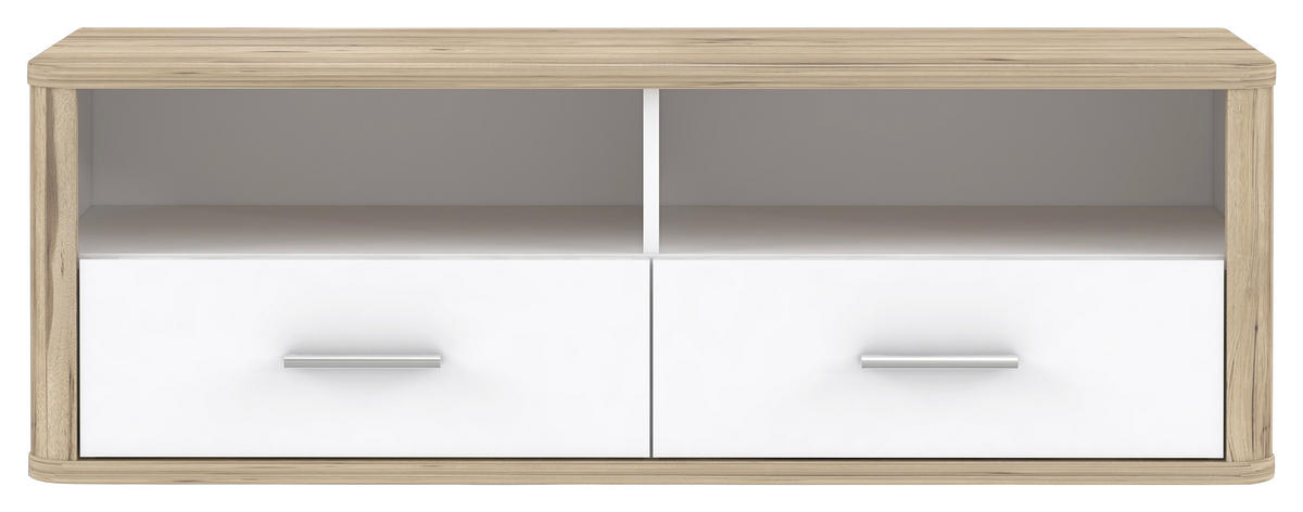 TV-ELEMENT 120,2/41,5/41,3 cm  - Weiss/Plankeneiche, Konventionell, Holzwerkstoff/Kunststoff (120,2/41,5/41,3cm) - Xora