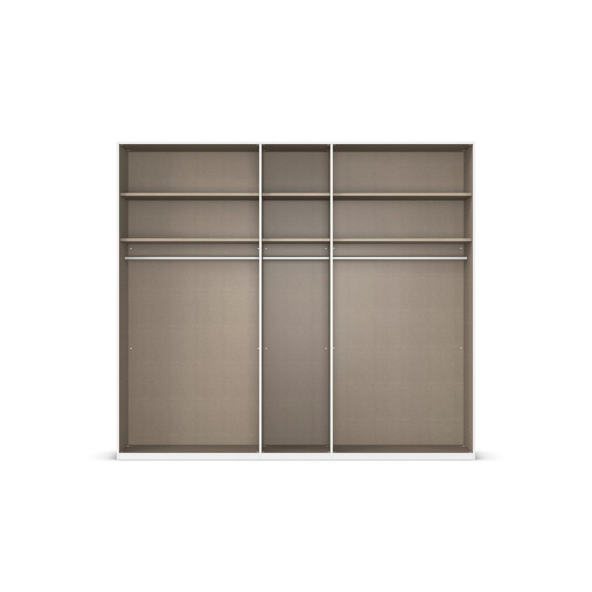 DREHTÜRENSCHRANK 251/235/61 cm,  in Weiß, Weiß Hochglanz, 5-türig  - Edelstahlfarben/Weiß Hochglanz, Basics, Holzwerkstoff/Metall (251/235/61cm) - Novel