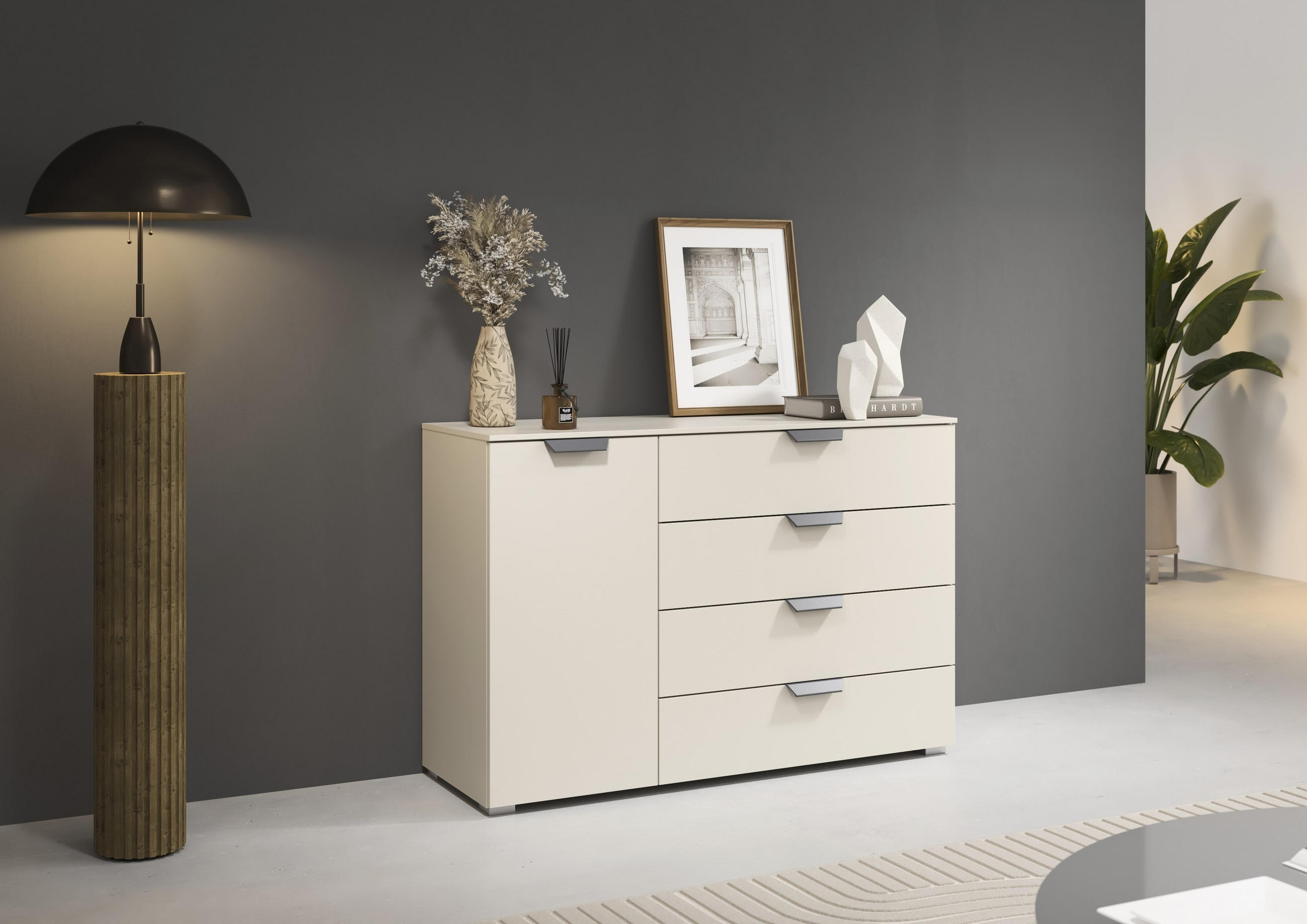 KOMMODE  in 120/81/42 cm  - Champagner/Dunkelgrau, Design, Holzwerkstoff/Metall (120/81/42cm) - Carryhome