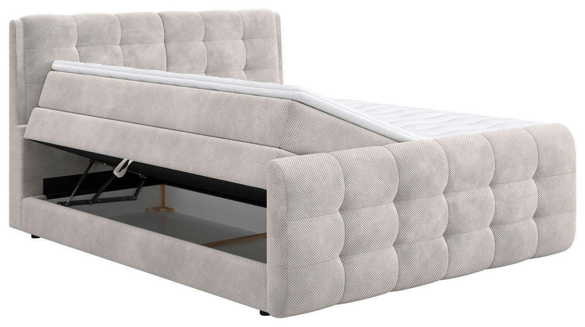 BOXSPRING-ÁGY 160/200 cm  bézs  - bézs/antracit, Basics, faalapú anyag/textil (160/200cm) - Carryhome