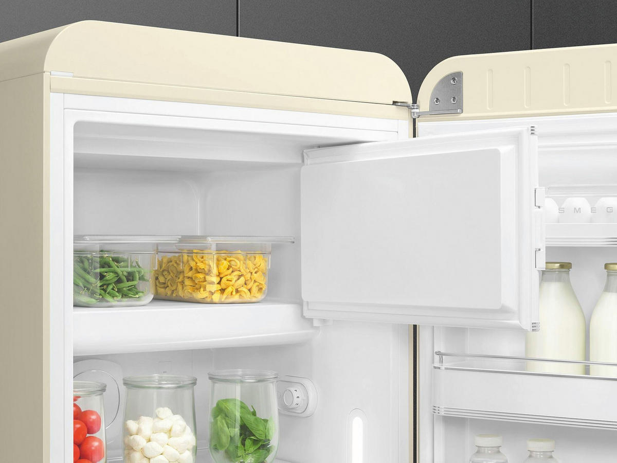 KÜHLSCHRANK 60/150/72,8 cm  - Creme, Basics, Glas/Metall (60/150/72,8cm) - SMEG