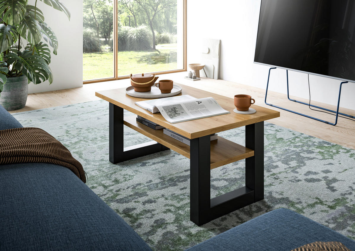 COUCHTISCH in Holzwerkstoff  - Eiche Artisan/Grau, Design, Holzwerkstoff (90/42/50cm) - Livetastic