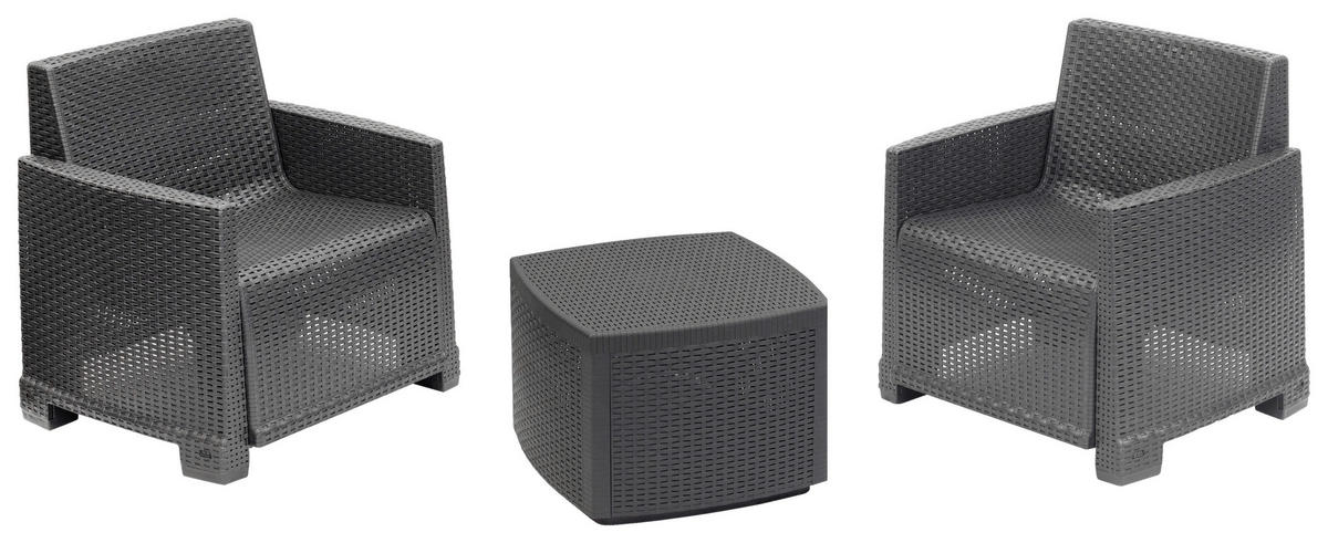 SET DE MOBILIER PENTRU BALCON  5 piese  - antracit/gri, Modern, plastic