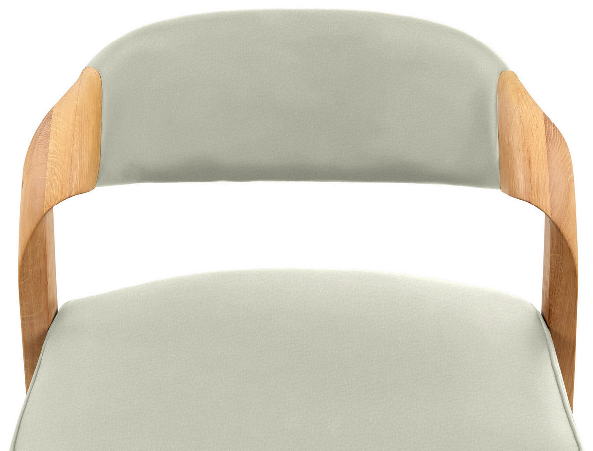 TRESENSTUHL in Wildeiche, Grauweiß  - Wildeiche/Grauweiß, Natur, Leder/Holz (51/93/49cm) - Voglauer