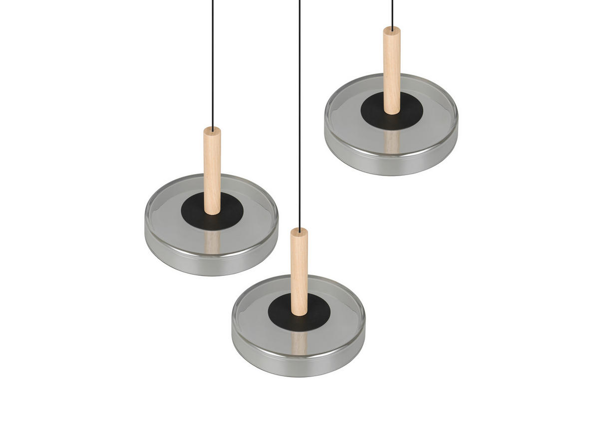 LED-PENDELLAMPA 35/200 cm  - grå/svart, Design, metall/glas (35/200cm) - Trio Leuchten