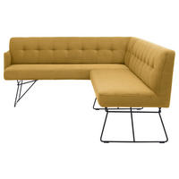 ECKBANK 180/232 cm Feincord Grün Metall   - Schwarz/Grün, Design, Textil/Metall (180/232cm) - Johann Jakob