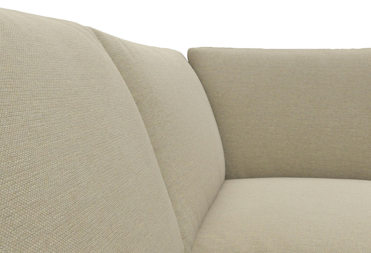 ECKSOFA Beige Chenille, Webstoff, Flachgewebe  - Beige/Schwarz, Design, Textil/Metall (247/225cm) - Livetastic