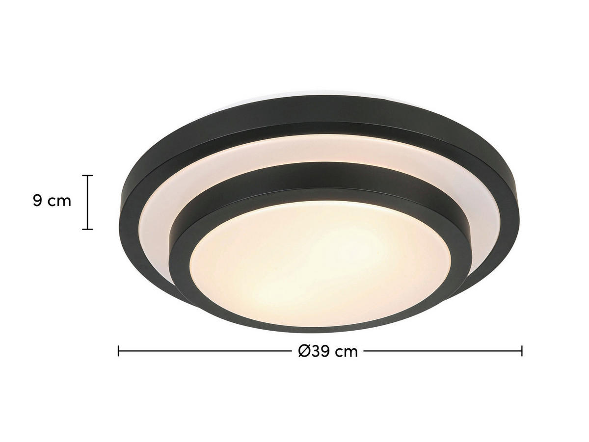 PLAFONJERA  - bela/crna, Osnovno, metal/plastika (39/9cm) - Boxxx