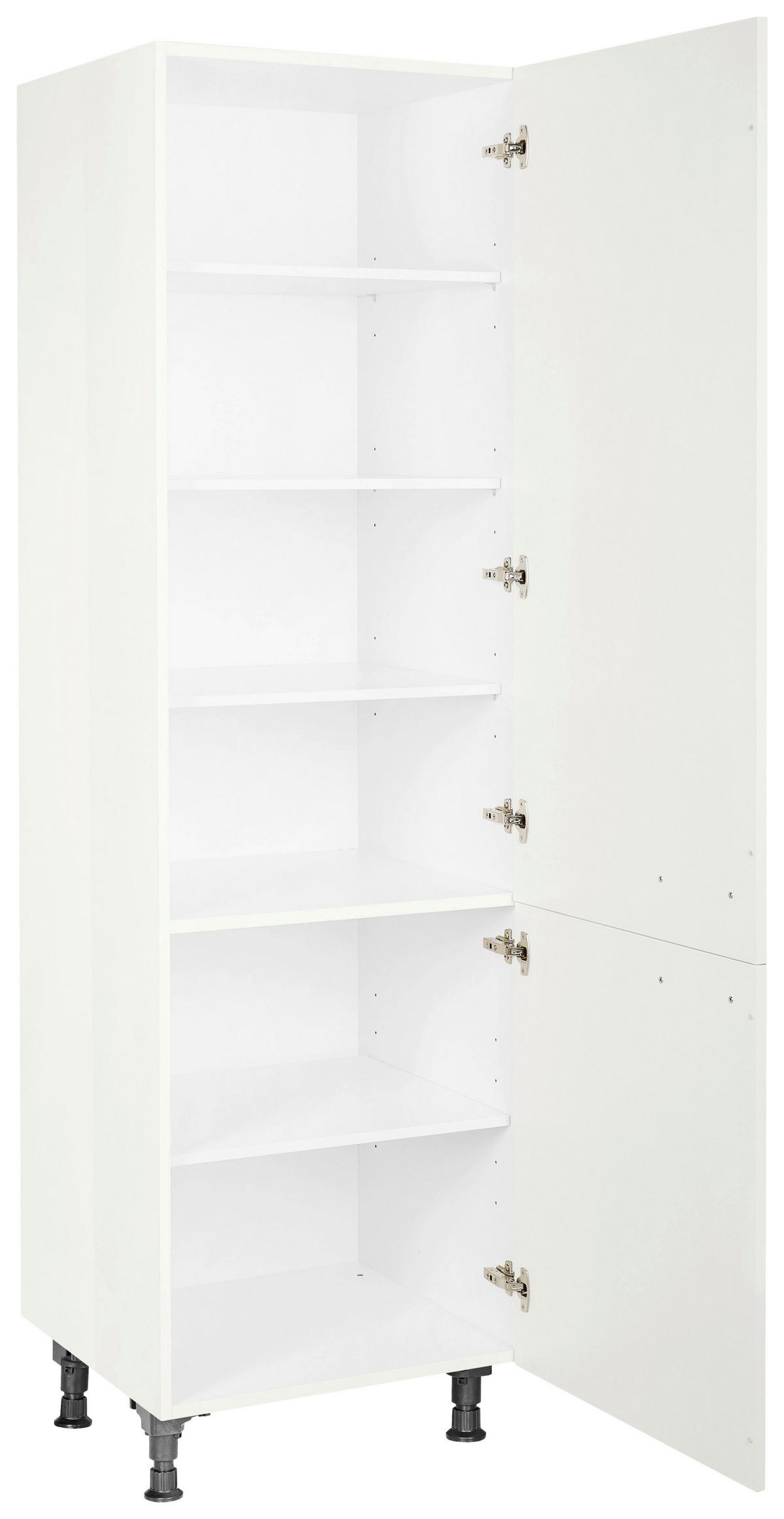 GESCHIRRSCHRANK 60/216,6/58 cm  in Weiß Hochglanz  - Edelstahlfarben/Weiß Hochglanz, MODERN, Holzwerkstoff/Metall (60/216,6/58cm) - Nobilia