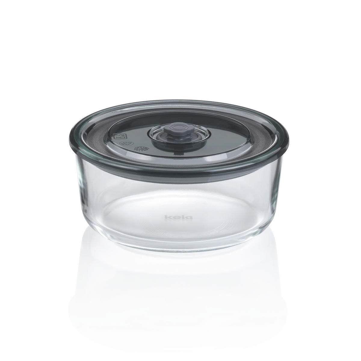 FRISCHHALTEDOSE 0,7 l  - Transparent/Grau, KONVENTIONELL, Glas/Kunststoff (15,5/6,5cm) - Kela