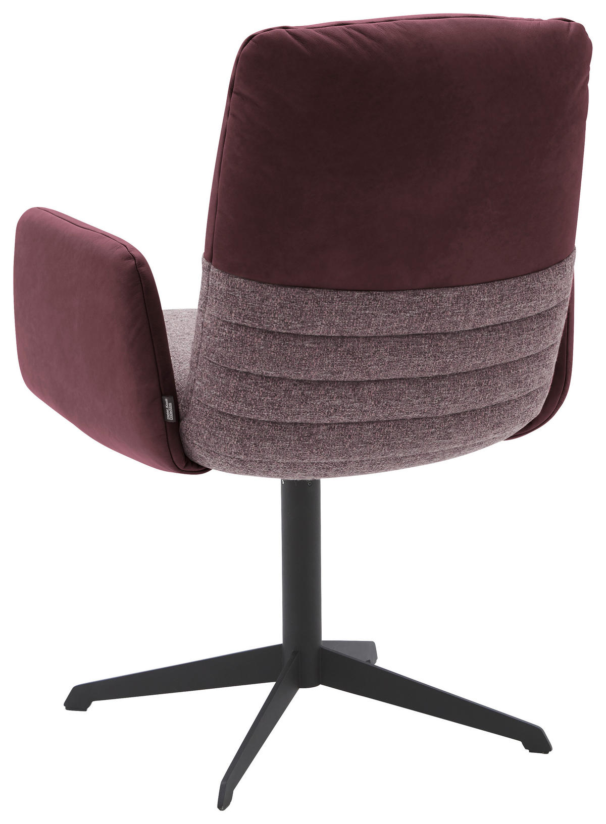 ARMLEHNSTUHL  in Stahl Flachgewebe Echtleder pigmentiert  - Rotbraun/Weinrot, Design, Leder/Textil (64/93/69cm) - Dieter Knoll