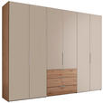 DREHTÜRENSCHRANK inkl. Zubehör 298/240/63 cm,  in Eiche Artisan, Elfenbein, 6-türig  - Elfenbein/Alufarben, Design, Holzwerkstoff/Metall (298/240/63cm) - Dieter Knoll